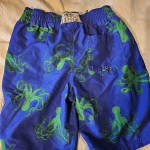 Polo Ralph Lauren Kids Blue and Green Octopus Swim Shorts